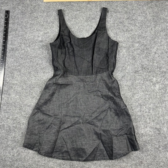 GAP Dresses & Skirts - Gap Dress Womens 12 Black Linen Blend Sleeveless Fit & Flare Mini Scoop Neck